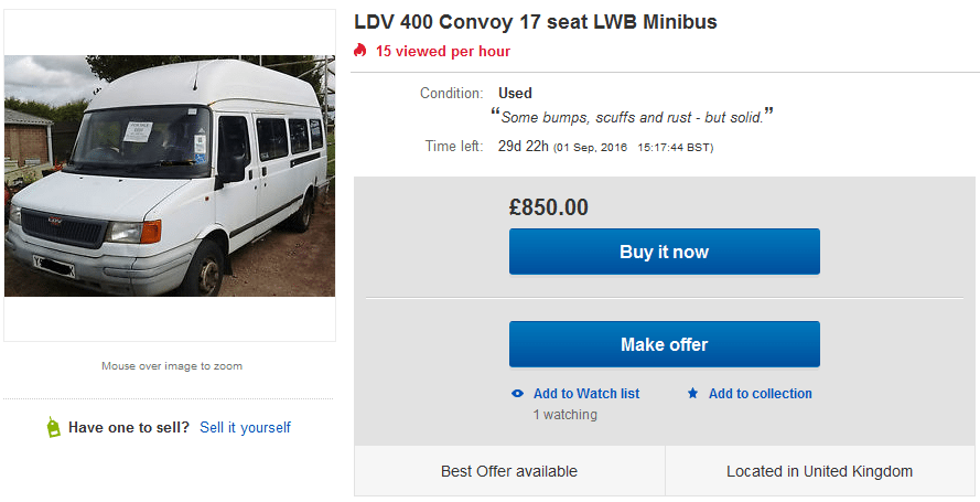 LDV Minibus For Sale