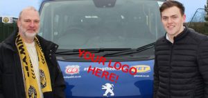 Minibus with advertising space available - 'Your Logo Here'